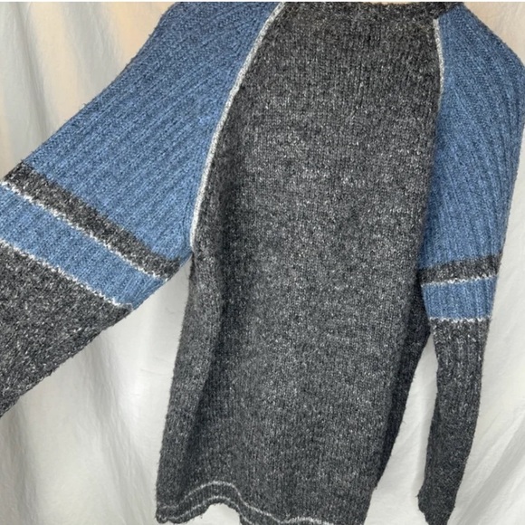 90s Men’s X industrial Exchange Wool Blend Colorblock Sweater Large - Picture 2 of 3